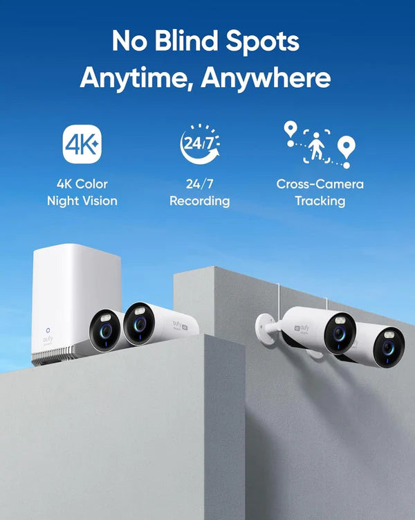 ANKER EUFYCAM E330 (PROFESSIONAL) 4-CAM KIT, 4K OUTDOOR SECURITY CAMERA -كاميرا خارجية سلكية 4 في 1 من انكر