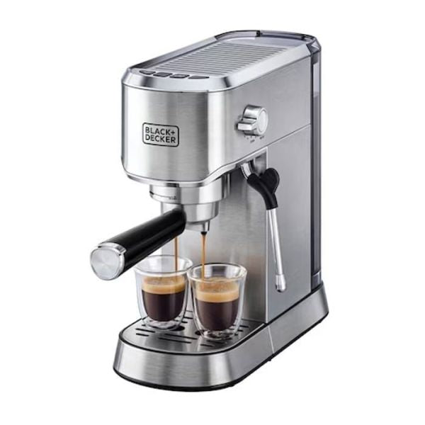 BLACK & DECKER 15-Bar Espresso Coffee Machine with Milk Frothier - مكينة لتحضير القهوة من بلاك اند ديكر