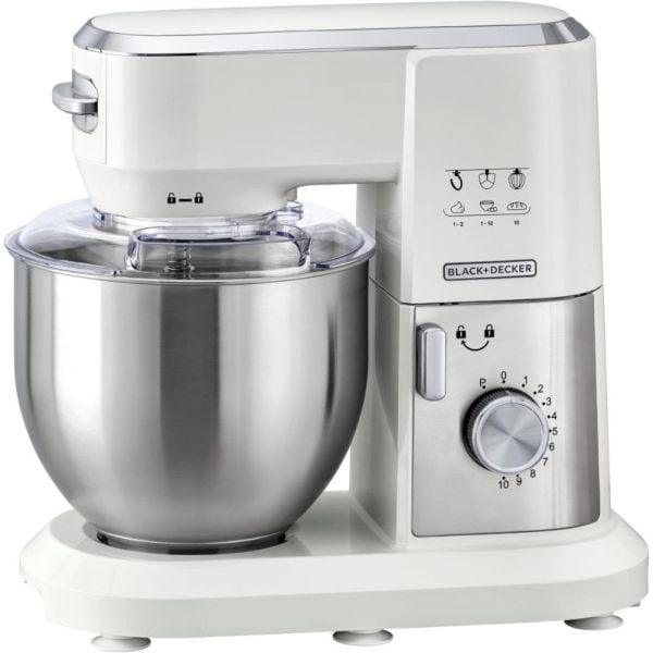 BLACK & DECKER Stand Mixer Kitchen Machine, 1000W, 6L Stainless Steel Bow