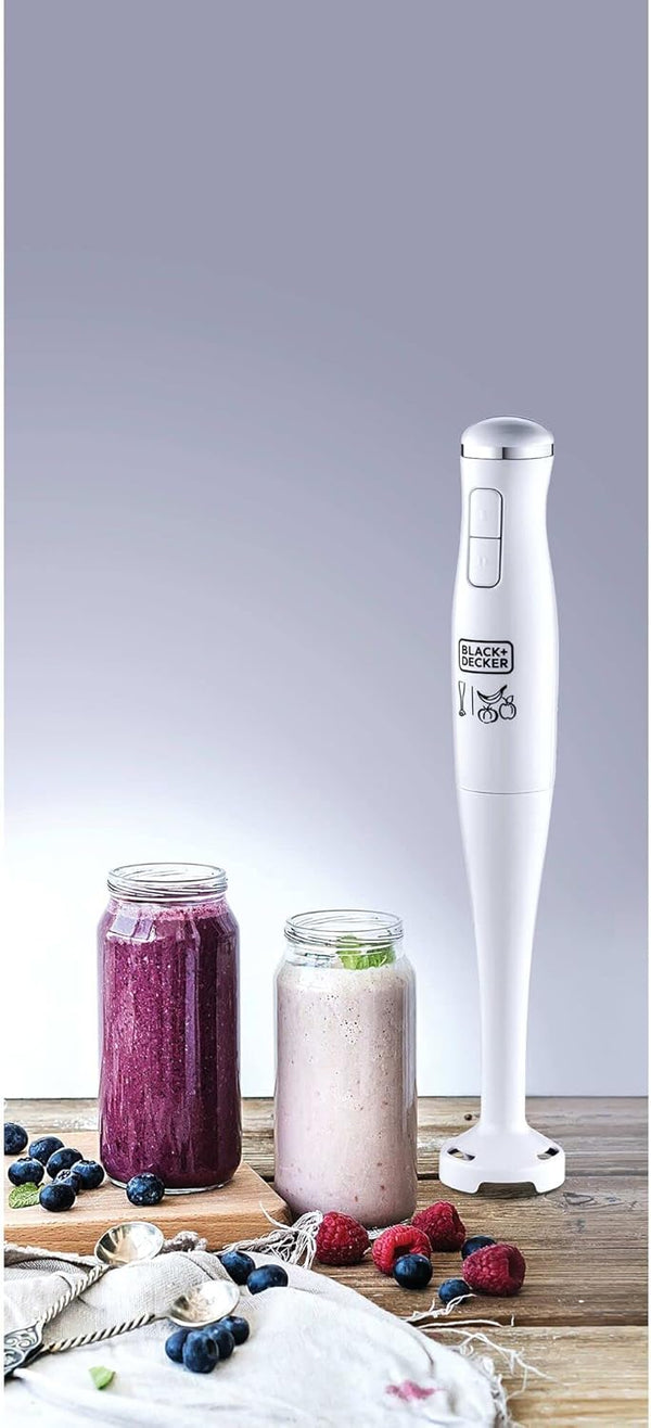 BLACK+DECKER 300W 2 Speed Stick Hand Blender With Calibrated Beaker- خلاط يدوي من بلاك اند ديكر