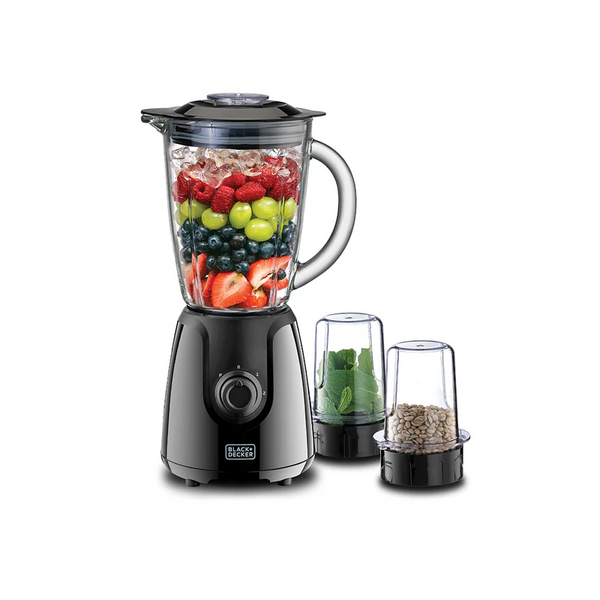 Black & Decker 400W Blender With Glass Jar And 2 Grinding Mill-خلاط من بلاك اند ديكر