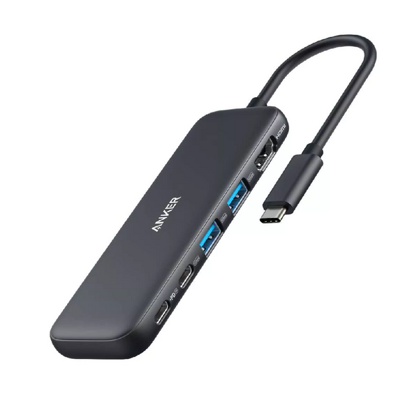 Anker 332 USB-C Hub 5-in-1 USB-C Connector with 4K HDMI & 100W Power Charger , Black تحويلة