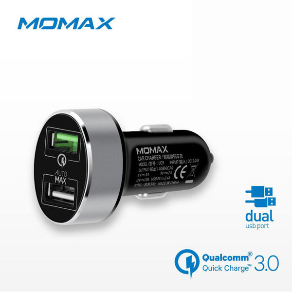 Momax USB Qualcomm 3.0 Fast Car Charger  Max 30W شاحن سياره