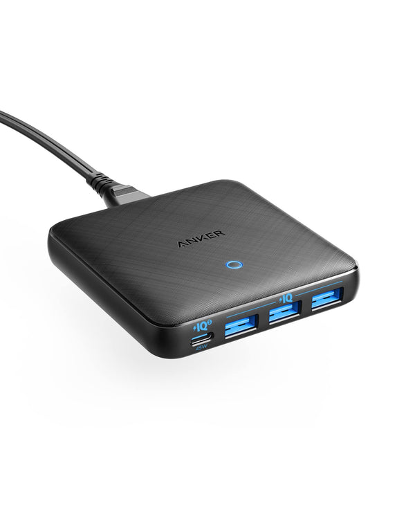 ANKER شاحن USB C ، Anker 65W 4 Port PIQ 3.0