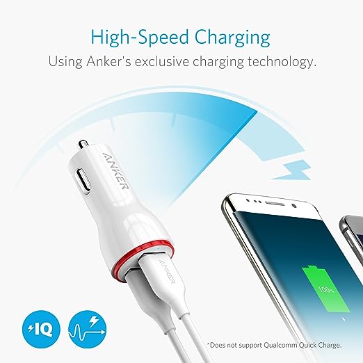 ANKER POWER DRIVE 2 WITH MICRO CABLE 24W - A - شاحن انكر سيارة