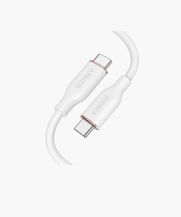 Anker PowerLine III Flow USB-C to USB-C Cable 100W (0.9m/3ft) – Cloud White