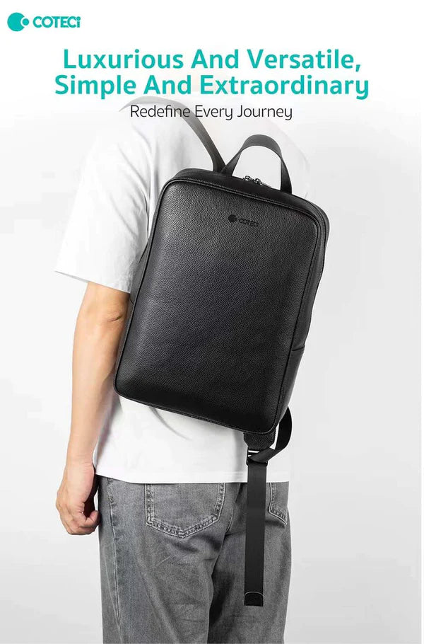 COTECI SIMPLE BUSINESS GENUINE LEATHER BACKPACK 14038 - حقيبة ظهر جلد من كوتي